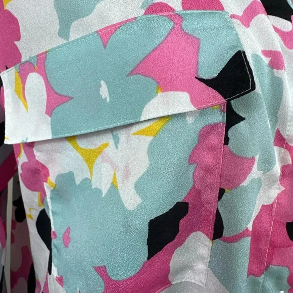 Calvin Klein colorful multi print top with long sleeves size XL - Picture 7 of 12